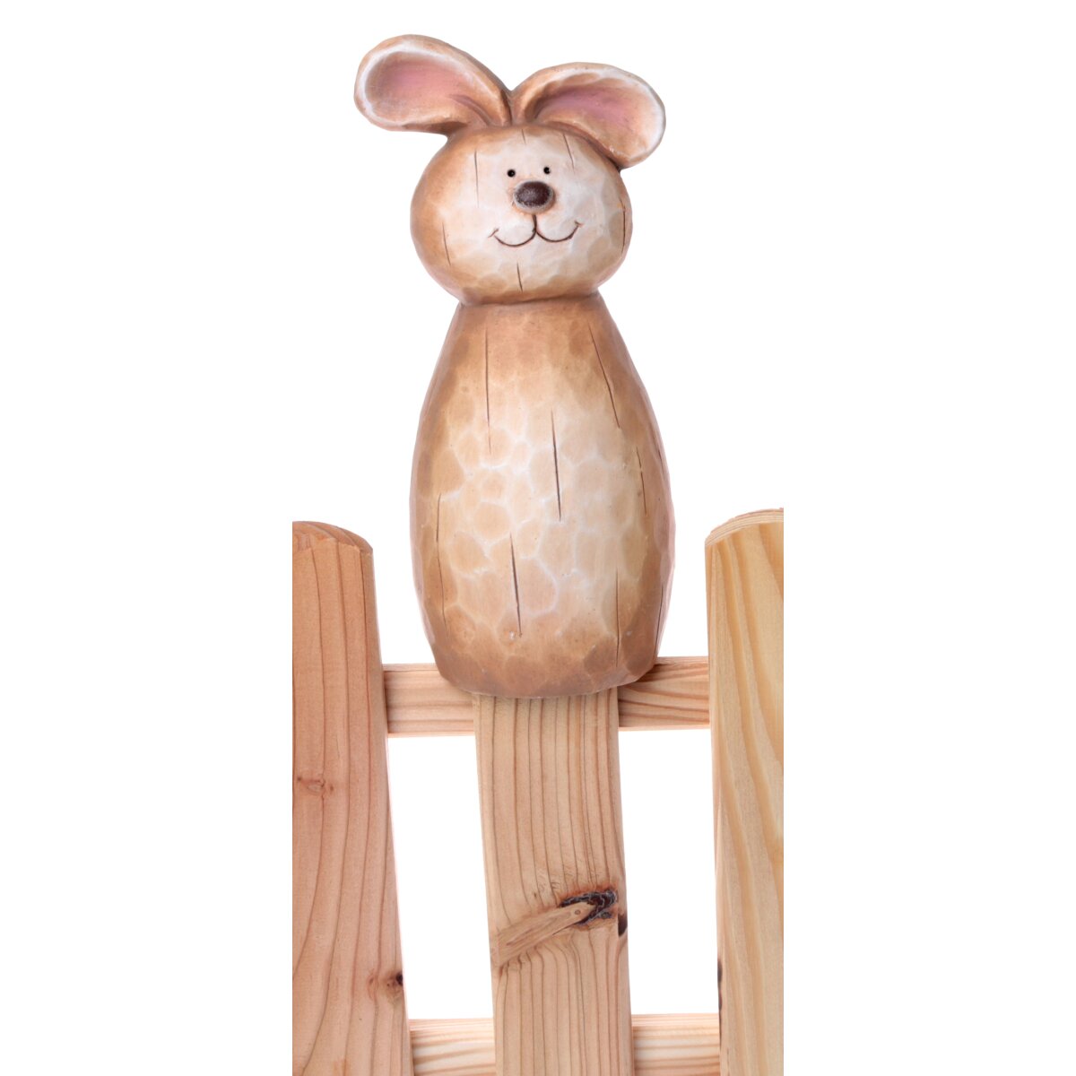 KUHEIGA Zaunhocker Hase Aus Metall – Handbemalt, 24 Cm Hoch, Für Gartenzaun Oder Als Aufsteller