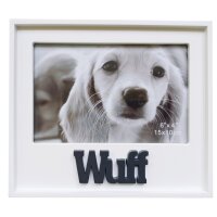 Bilderrahmen Hund "Wuff" 15x10 cm - Bilderrahmen Tier, Fotorahmen Holz, Holzrahmen, Rahmen, Foto