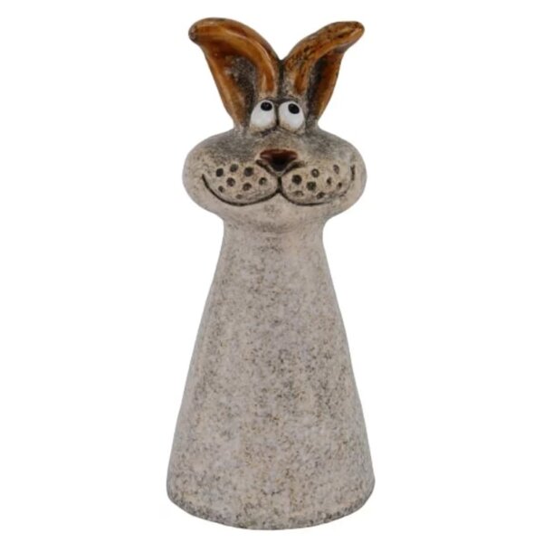 Zaunhocker Hase H: 18 cm aus Keramik - Zaun Deko Garten Ostern, Tierfigur Pfostenhocker, Zaunfigur, Gartendeko, Zaunstecker