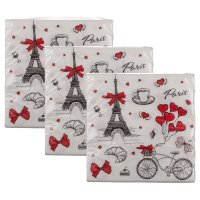 Servietten Paris 3 x 20er Pack (33x33 cm) -...