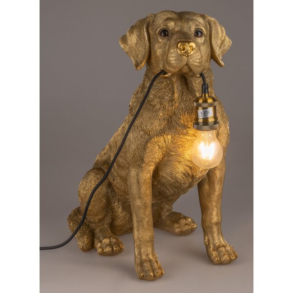 Tischleuchte Hund Labrador, gold - Tischlampe, Moderner Deko Stil, Tierleuchte, Hunde Lampe, Tierlampe