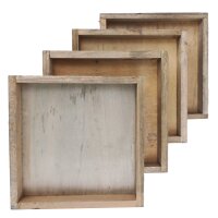 4er Set Holz Untersetzer 14x14x2 cm für Vasen,...