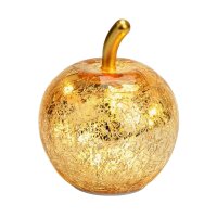 Dekoleuchte Apfel (XXS) Glas gold - Apfel Lampe mit 5er...