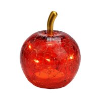 Dekoleuchte Apfel (XXS) Glas rot - Apfel Lampe mit 5er...