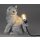 Tischleuchte Lampe Katze H:32 cm antik silber -  Tischlampe, Moderner Deko Stil, Tierleuchte Katzen