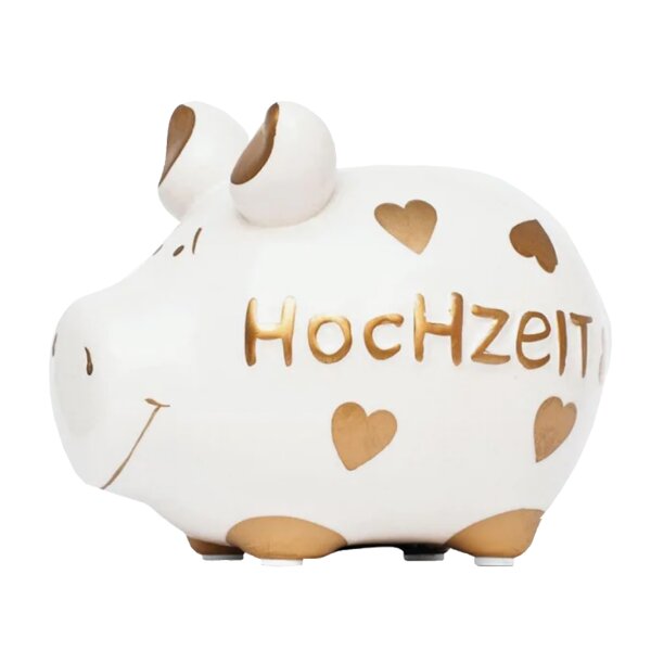 KCG Sparschwein Hochzeit aus Keramik - Spardose Hochzeit, Jubiläum, Sparbüchse, Geldbüchse, Trauung, Heirat, Geldgeschenk