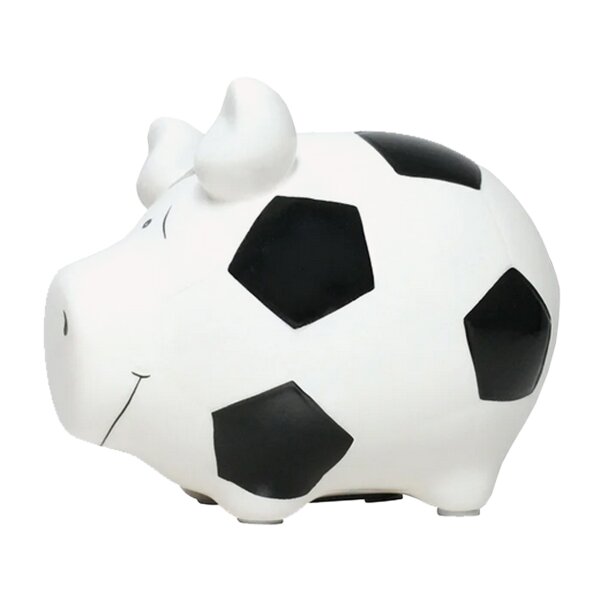 KCG Sparschwein Fussballschwein aus Keramik - Spardose Fussball, Sparbüchse Fußball Fan, Geldbüchse Europameisterschaft
