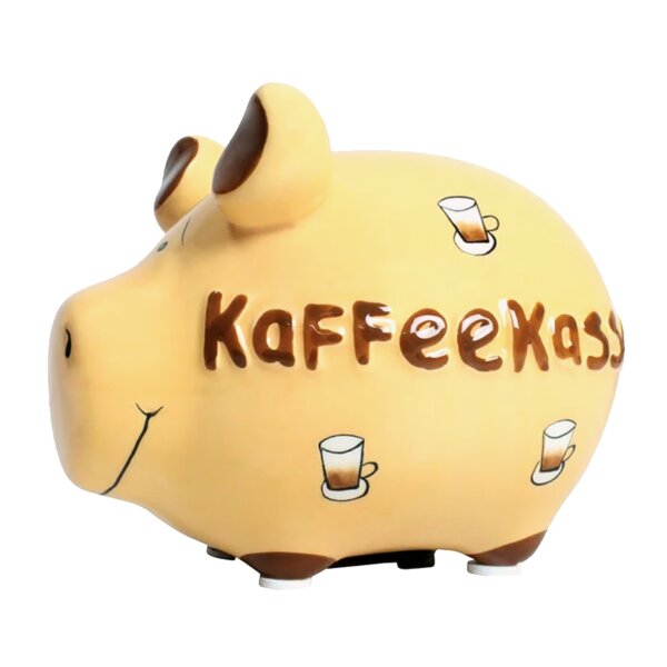 KCG Sparschwein Kaffeekasse aus Keramik - Spardose Kaffee, Sparbüchse Büro Theke, Geldbüchse, Trinkgeld