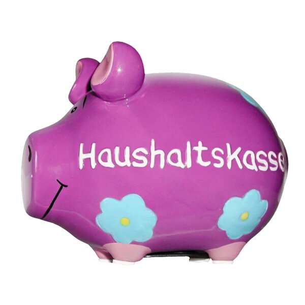 KCG Sparschwein Haushaltskasse aus Keramik - Spardose Haushalt, Sparbüchse Einkauf, Geldbüchse
