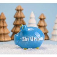 KCG Sparschwein Skiurlaub aus Keramik - Spardose Urlaub,...