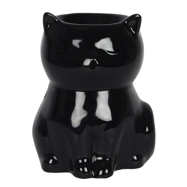 Ölbrenner Duftlampe Schwarze Katze - Halloween Wachswärmer, Verdunster, Duftlampe, Aromalampe für Duftöl und Duftwachs, Deko