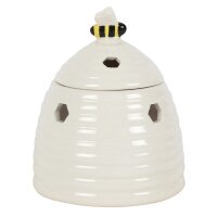 Duftlampe Ölbrenner Bienenstock, weiss -...