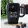 Gothic Halloween Kaffee Becher Sarg "Death before Decaf" - Keramik Tasse, Kaffee Tasse, Koffein