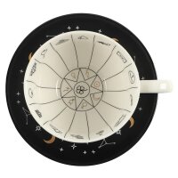 Teetasse Wahrsagerei Astrologie zum Teeblätter lesen mit Anleitung - Keramik Tee Tasse Hexe, Halloween, Tee Becher
