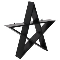 Gothic Wandregal Pentagramm, schwarz 43x42 cm - Holzregal...