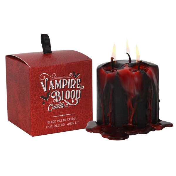 Gothic Vampirblut Stumpenkerze H:7,5 cm- Halloween Vampir Kerze mit B, 11,99 €