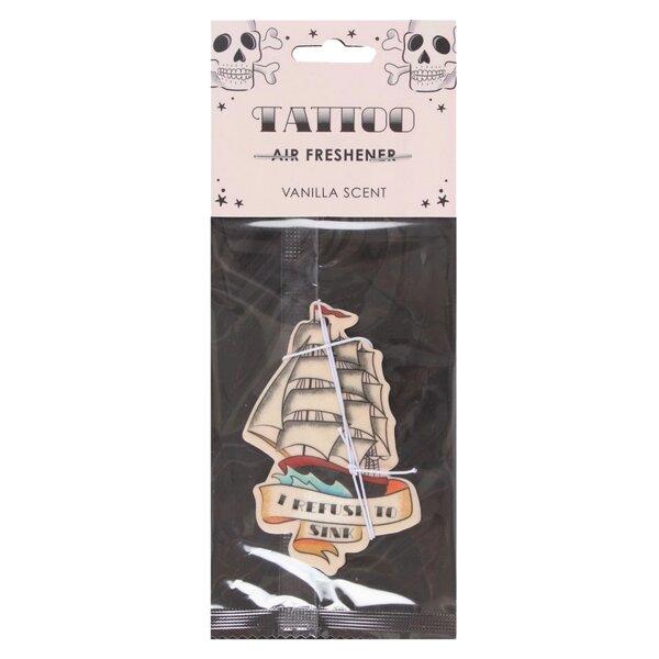 Auto Duft, Lufterfrischer im Retro Tattoo Design Unsinkbares Schiff mit Vanille Duft -  Raumduft Halloween, Autoduft Piraten, Auto Clip