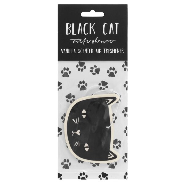 Auto Duft, Lufterfrischer Schwarze Katze mit Vanille Duft -  Raumduft Halloween, Autoduft Katzen, Auto Clip