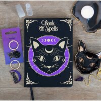 Notizbuch Mystische Katze A5 für Notizen, Zaubersprüche usw. - Zauberbuch Schwarze Katze, Hexe, Halloween, Meditation
