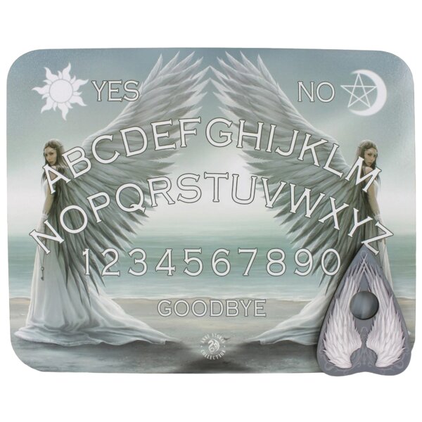 Ouija Brett Hexenbrett Wahrsagerbrett Engel mit Planchette von Anne Stokes - Talking Spiritboard, Spirit Guide, Astrologie, Orakel, Wahrsagerei, spirituelle Meditation