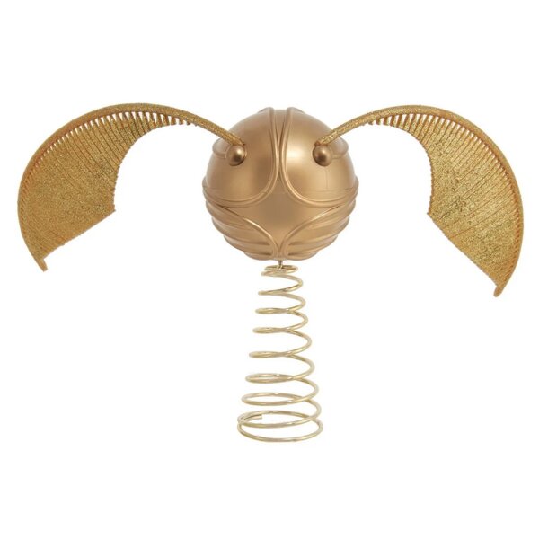 Weihnachtsbaumspitze Goldener Schnatz aus Harry Potter -  Baumspitze Golden Snitch, Christbaumspitze Zauberer Quidditch, Weihnachtsdeko Fantasie