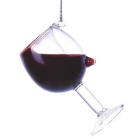Baumschmuck Rotwein Glas mit beweglicher Flüssigkeit...