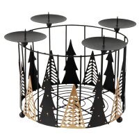 Kerzenhalter Adventskranz Winterwald D:20 cm aus Metall...