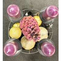 Kerzenhalter Adventskranz Winterwald D:20 cm aus Metall Schwarz Gold - Leuchterrondell, Adventsgesteck, Adventsleuchter, Weihnachtsdeko, Adventsdeko, Advent, Weihnachten