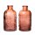 Glasvase Ornament, Vase orange H:12 cm (2er Set) - Flaschenvase zur Tischdekoration, Geburtstage, Hochzeiten