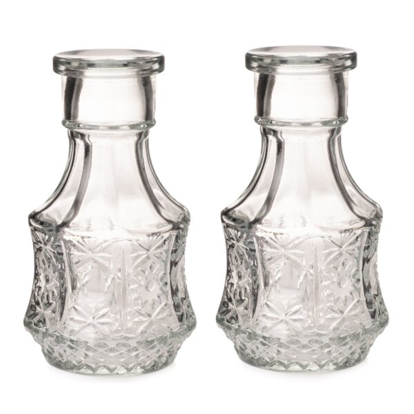 Glasvase Vase Romance Klarglas H:14 cm (2er Set) - kleine Vase zur Tischdekoration, Geburtstage, Hochzeiten