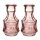 Glasvase Vase Romance rosa H:14 cm (2er Set) - kleine Vase zur Tischdekoration, Geburtstage, Hochzeiten