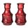 Glasvase Vase Romance bordeaux H:14 cm (2er Set) - kleine Vase zur Tischdekoration, Geburtstage, Hochzeiten