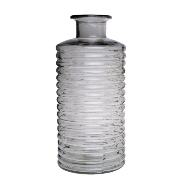 Flaschenvase Glasvase grau H:30 cm - Blumenvase, Vase zur Tischdekoration, Geburtstage, Hochzeiten
