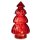 Lampe Tanne aus Glas, rot H:28 cm (20er LED Lichterkette) Deko Lampe Weihnachten, Adventsdeko Tannenbaum, Weihnachtsbaum
