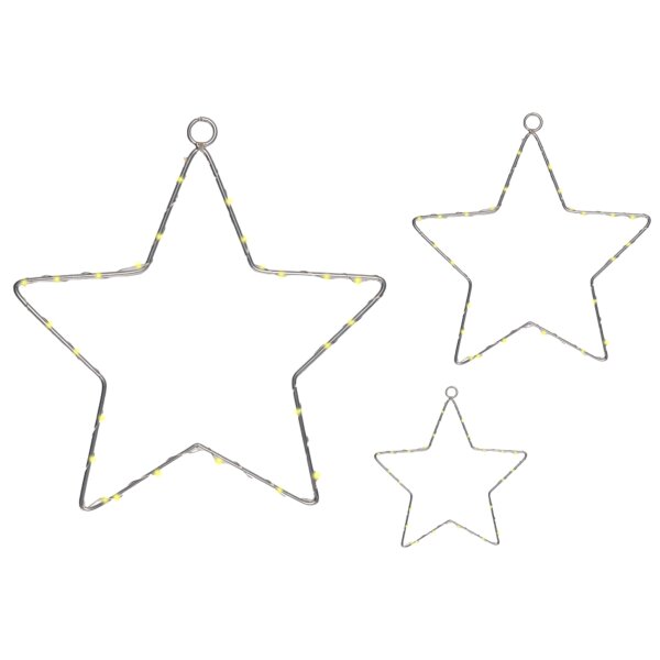 LED Stern Weihnachtsstern (3er Set) D:25/35/45 cm zum Hängen - Deko Weihnachten, Adventsdeko, Hänger Advent, Weihnachtsstern, Lichterkette