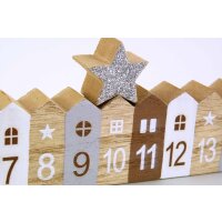 Holz Adventskalender Tagesanzeiger Winter Stadt mit...