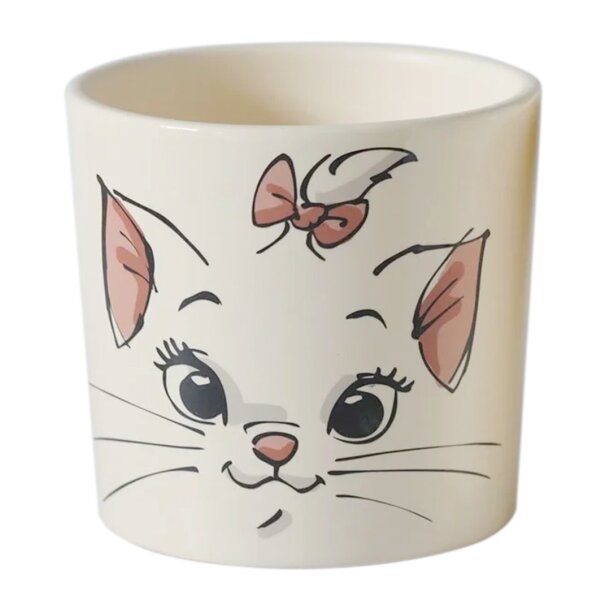 Deko Blumentopf Katze Aristocat Marie 11x10 cm aus Keramik - Disney Aristocats Pflanztopf, Übertopf, Pflanzgefäß, moderner Deko Stil