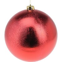 Grosse Baumkugel XL Weihnachtskugel (6er Set) Rot Mix D: 18 cm - Baumschmuck, Weihnachtsbaum Kugel, Weihnachten