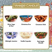 Yankee Candle Wax Melts Geschenk Set Weihnachten mit Duftlampe und 12 verschiedenen Düften - Duftwachs, Wachs Melts, Duft Lampe