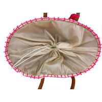 Korbtasche Strandtasche Pink - Shopper, Einkaufskorb, Flechtkorb