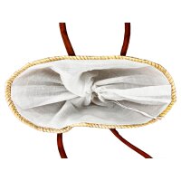 Korbtasche Strandtasche goldene Pailletten & Quaste - Shopper, Einkaufskorb, Flechtkorb