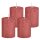 Stumpenkerze, durchgefärbt Shimmer Finish Rot  (4er Set) 9 x 6,8 cm - Kerze für Adventskranz, Kerzen