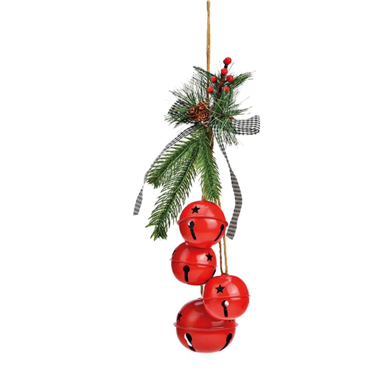Hänger Weihnachtsdeko Glöckchen rot L: 30 cm