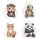 Taschenwärmer Süsse Tiere (4er Set) -  Panda, Igel, Katze, Schildkröte -  Wichtelgeschenk, Handwärmer, Taschenheizkissen