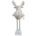 Verträumter Winter Hirsch weiss-gold mit Teleskopbeinen (48-60 cm) - Weihnachtsdeko, Winterdeko, Advent, Dekoration Weihnachten
