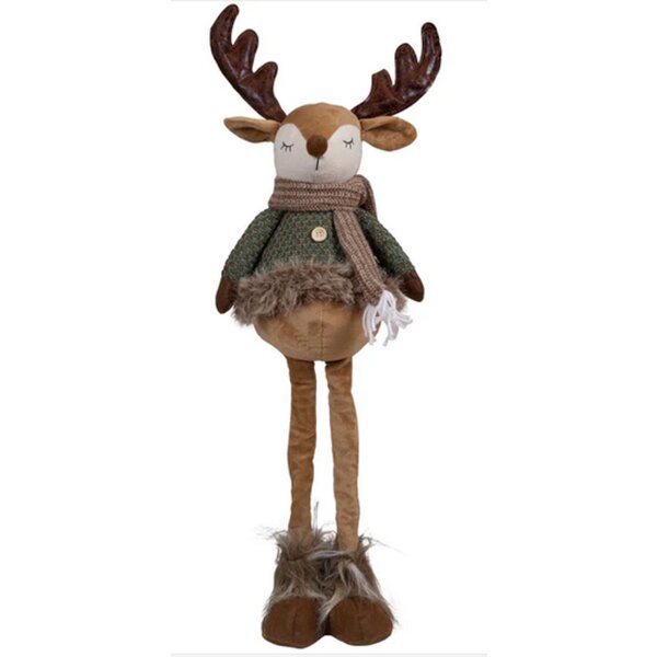 Hirsch stehend im Wintermantel H: 56 cm - Weihnachtsdeko, Winterdeko, Advent, Dekoration Weihnachten