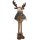 Hirsch stehend im Wintermantel H: 56 cm - Weihnachtsdeko, Winterdeko, Advent, Dekoration Weihnachten