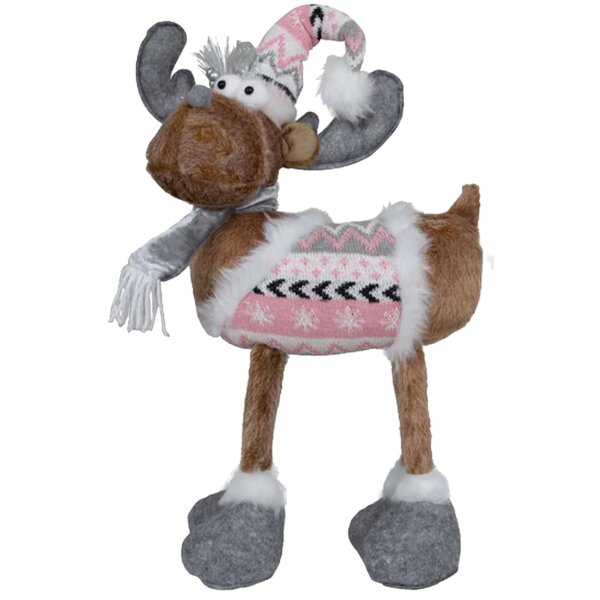 Elch stehend im Winteroutfit H: 51 cm - Weihnachtsdeko, Winterdeko, Advent, Dekoration Weihnachten