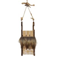 Baumschmuck Wintersport (3er Set) mit Fell-Deko und Glöckchen 10-14 cm zum Hängen - Winter Deko Ski, Schlitten, Schlittschuhe, Winterdeko, Deko Skihütte