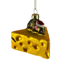 Baumschmuck Käse mit Maus - Baumkugel für...